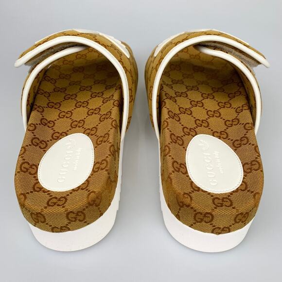 NIB Gucci X Adidas Men's Slide Sandal In Brown US 9 - Picture 7 of 11